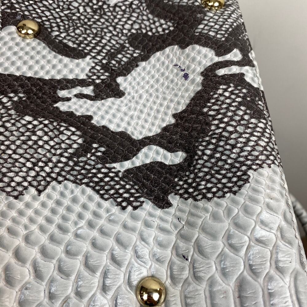 Jimmy Choo Gray and Black Python-Print Leather Top-Handle Shoulder Bag - Picture 16 of 16